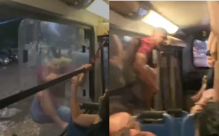 Homem se pendura em janela de ônibus no Pará após descobrir traição e vídeo viraliza