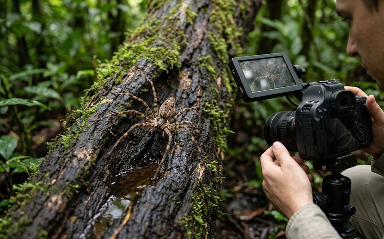 Aranha quase desconhecida da ciência é registrada em vídeo pela primeira vez