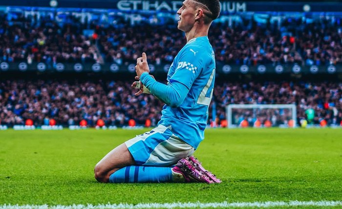 Phil Foden durante partida pelo Manchester City Phil Foden durante partida pelo Manchester City