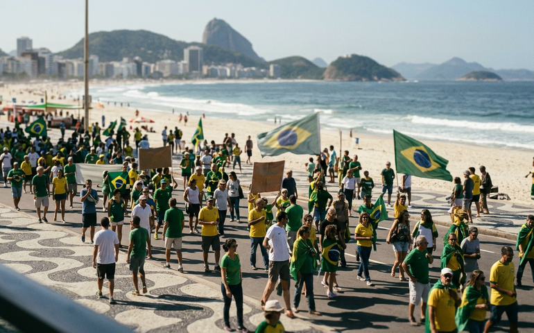 Manifestação bolsonarista reúne 4,7 mil em Copacabana, segundo USP