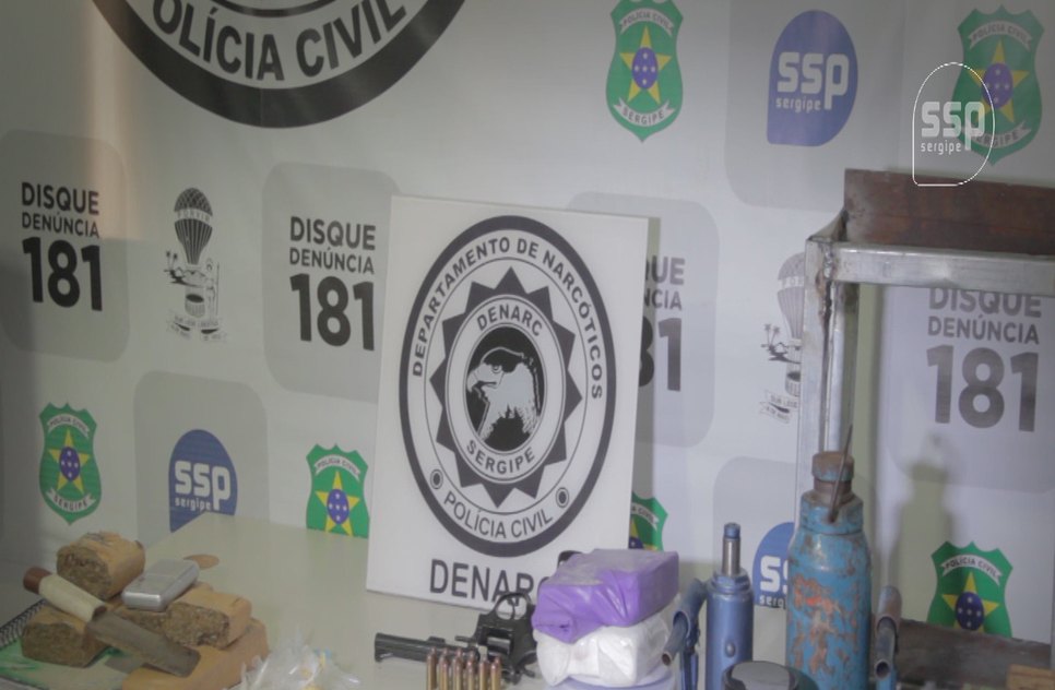 Material apreendido Denarc / Foto: SSP/SE
