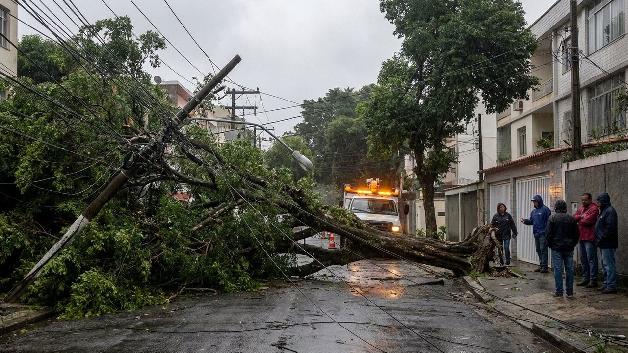 Ventos de mais de 90 km/h atingem o Rio e provocam queda de luz em vários bairros