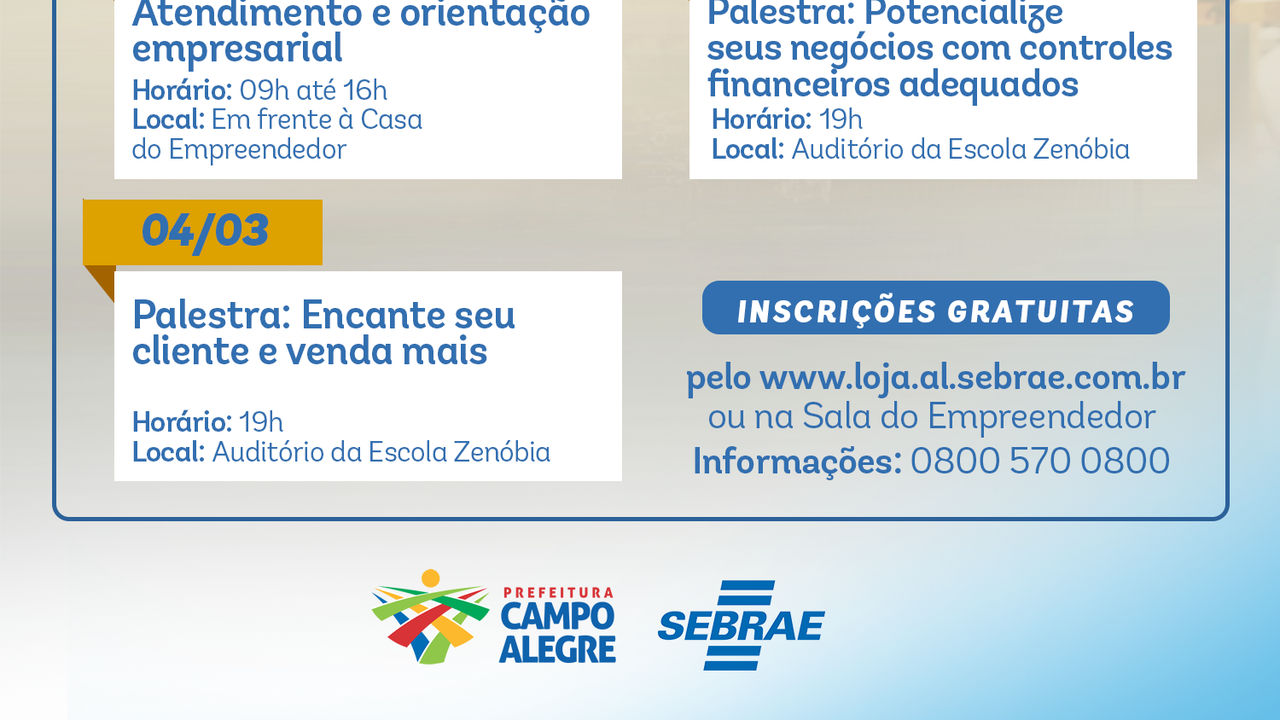 Sebrae leva serviços aos pequenos negócios do agreste alagoano