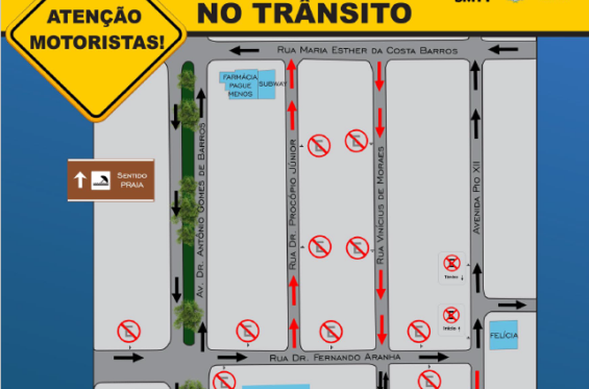 Alterações de trânsito na Jatiúca começam a partir deste sábado, dia 3