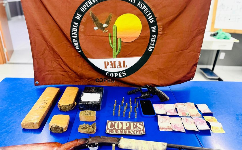 PM de Alagoas apreende 36 armas e mais de 17 kg de drogas em ações realizadas em uma semana