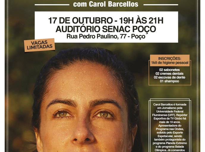 Jornalista Carol Barcellos ministra palestra no Senac Poço