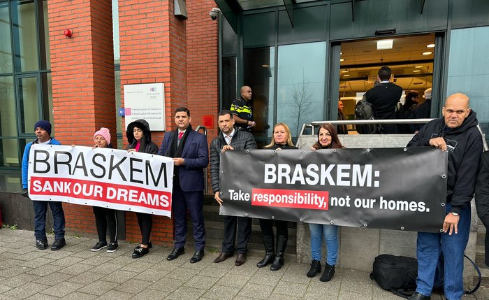 Moradores vítimas da Braskem acompanharam na Holanda audiência judicial sobre a tragédia em Maceió