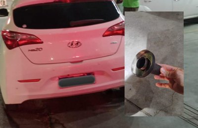 Agentes do DMTT abordam veículo com descarga alterada na Ponta Verde