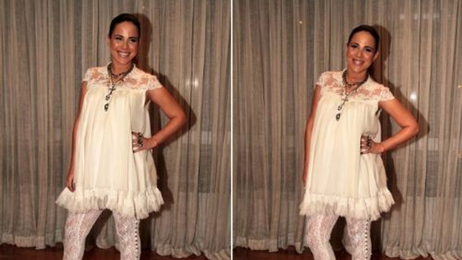 Grávida, Wanessa abusa do babado e das rendas em look