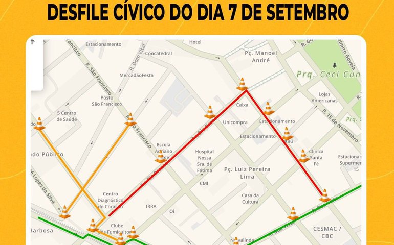 SMTT Arapiraca define pontos de bloqueio para Desfile de 07 de Setembro