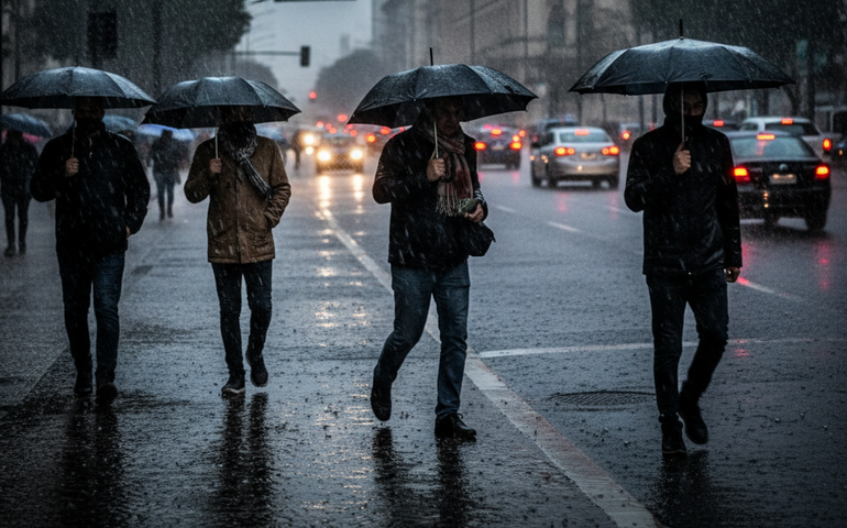 Chegada de frente fria traz chuva e frio para SP