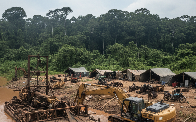 Ação conjunta destrói balsa e acampamentos na Terra Kayapó