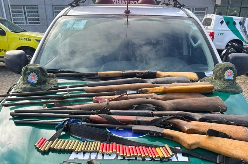 Batalhão Ambiental apreende nove armas e resgata aves silvestres em São José da Laje