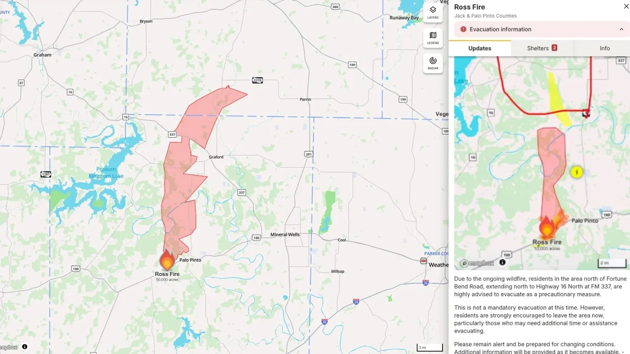 Incêndio de grandes proporções avança no Texas e mobiliza combate aéreo