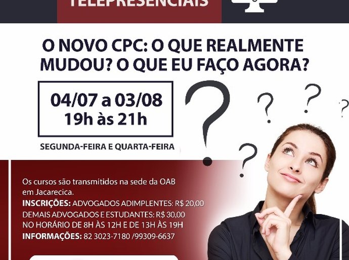 Curso sobre o Novo CPC promovido pela ESA terá início nesta segunda-feira, 4