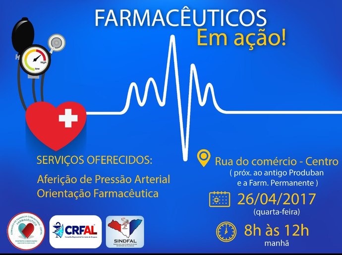 Farmacêuticos estarão no centro de Maceió aferindo pressão e orientando população