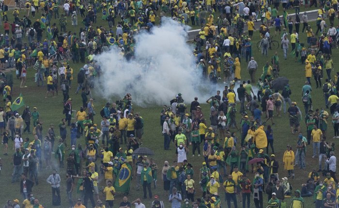 Golpitas bolsonaristas durante ação de vandalismo em Brasília