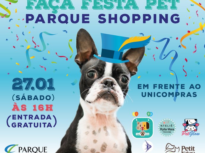 Bailinho carnavalesco para pets é atração do Parque Shopping neste sábado
