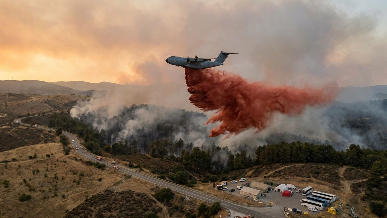 França adapta aeronave de carga para combater incêndios; 200 mil pessoas já foram evacuadas