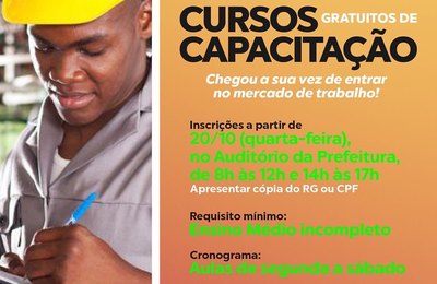 Prefeitura de Murici e Governo de Alagoas iniciam inscrições para cursos profissionalizantes