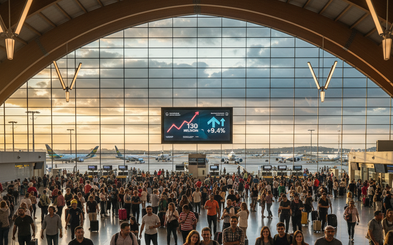 Aviação brasileira atinge 130 milhões de passageiros em 2025, aponta Anac