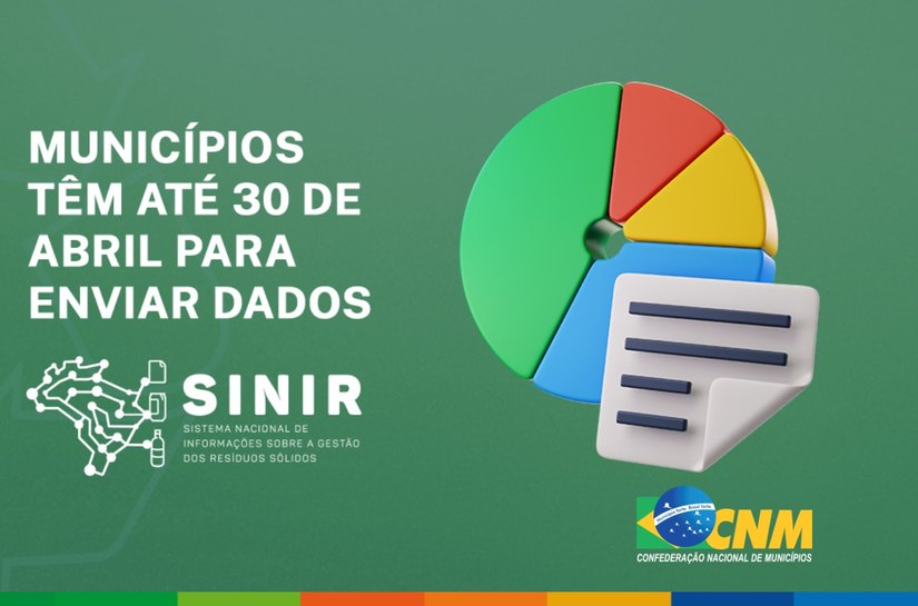 Municípios têm até 30 de abril para enviar dados ao Sistema Nacional de Resíduos Sólidos