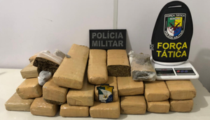 Grupo suspeito de transportar 18 quilos de maconha é preso após perseguição policial em São Cristóvão / Foto: Foto: Polícia Militar/SE