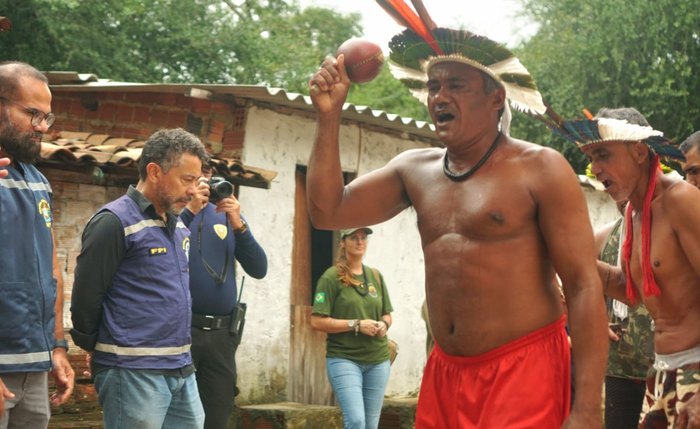 Indígenas Aconã recebem FPI do São Francisco com a dança sagrada