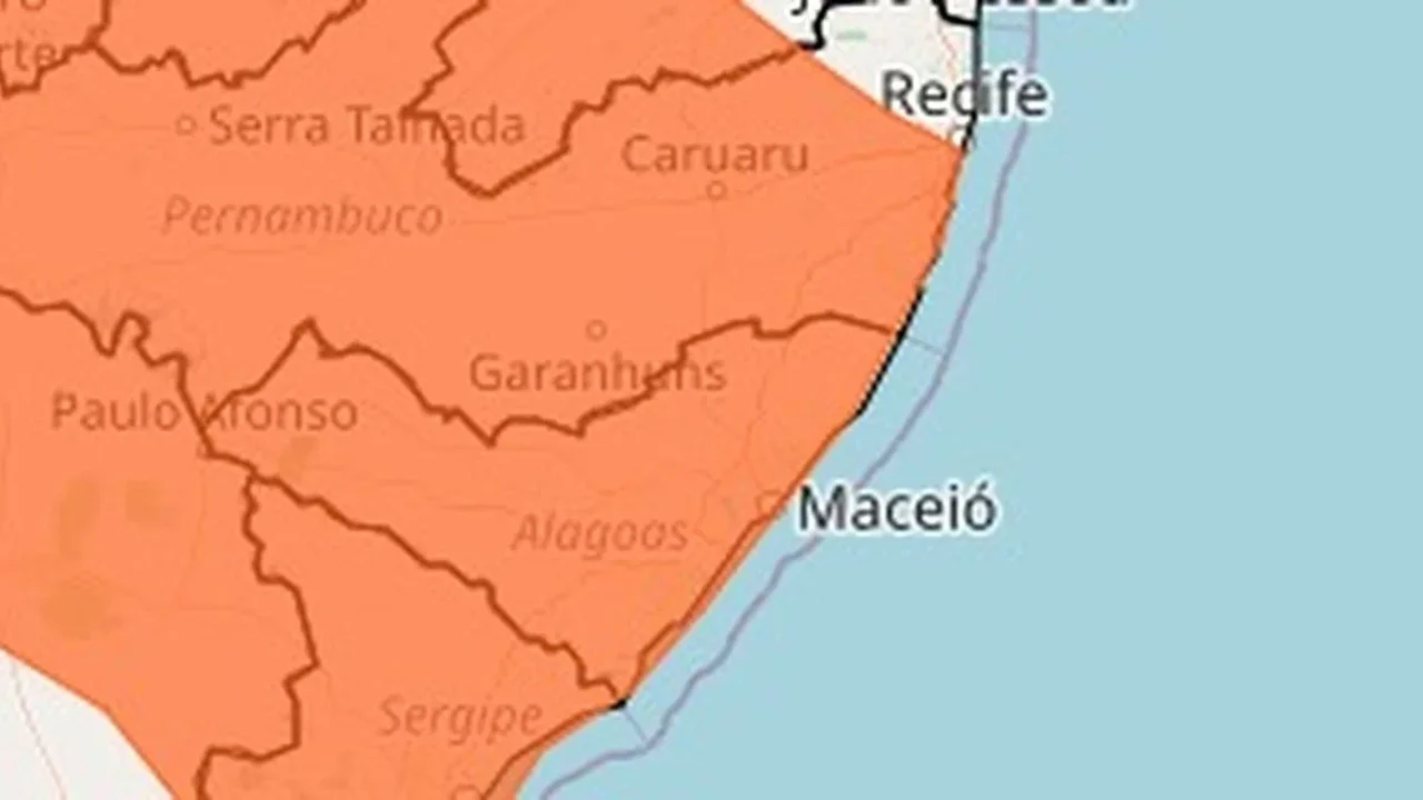 Alerta Amarelo: Inmet prevê chuvas intensas e ventos de até 100 km/h em todo o estado de Alagoas
