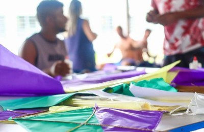 Oficina de pipas é realizada na Escola Nosso Lar