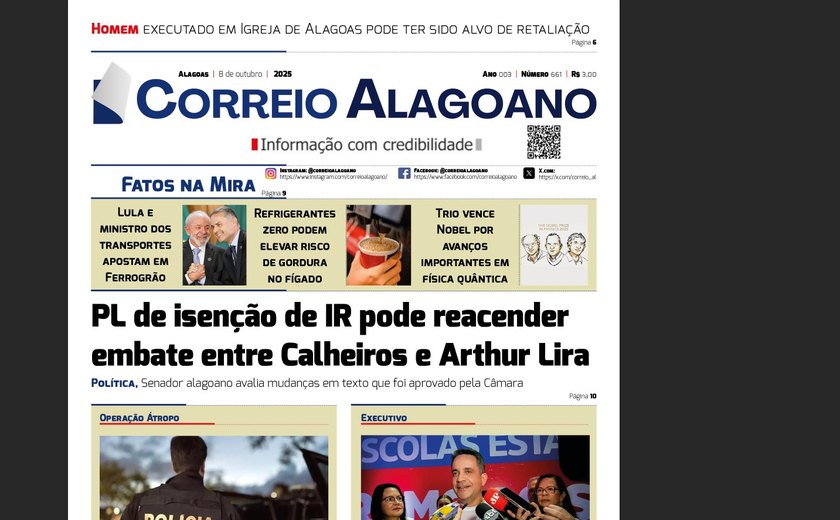 PL de isenção de IR pode reacender embate entre Calheiros e Arthur Lira