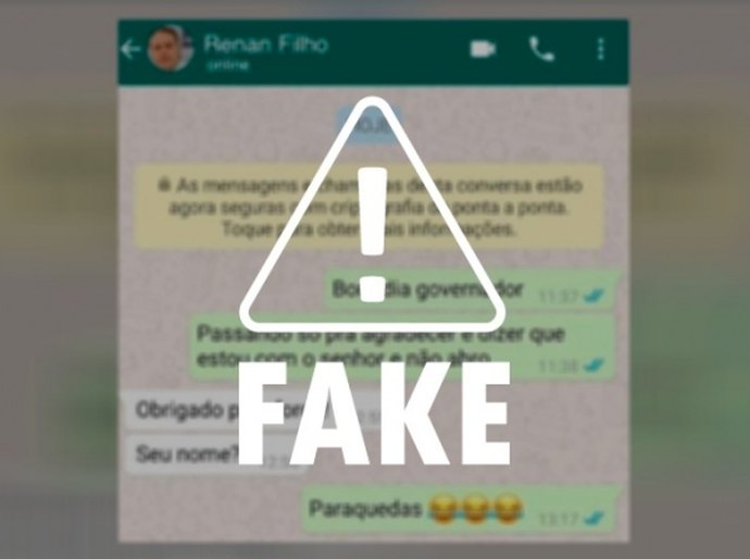 É falso print de conversa com governador em aplicativo de mensagem