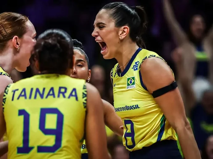 Brasil sofre, mas derrota Alemanha na Liga das Nações de vôlei