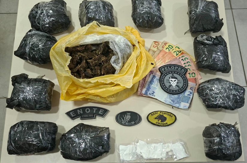 Polícia Militar prende três pessoas por tráfico e apreende drogas no interior do estado