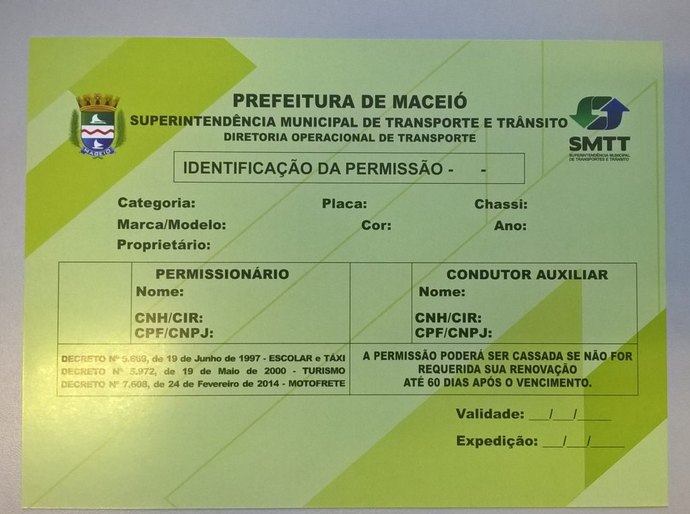 Segurança: Novo cartão passará a identificar taxistas