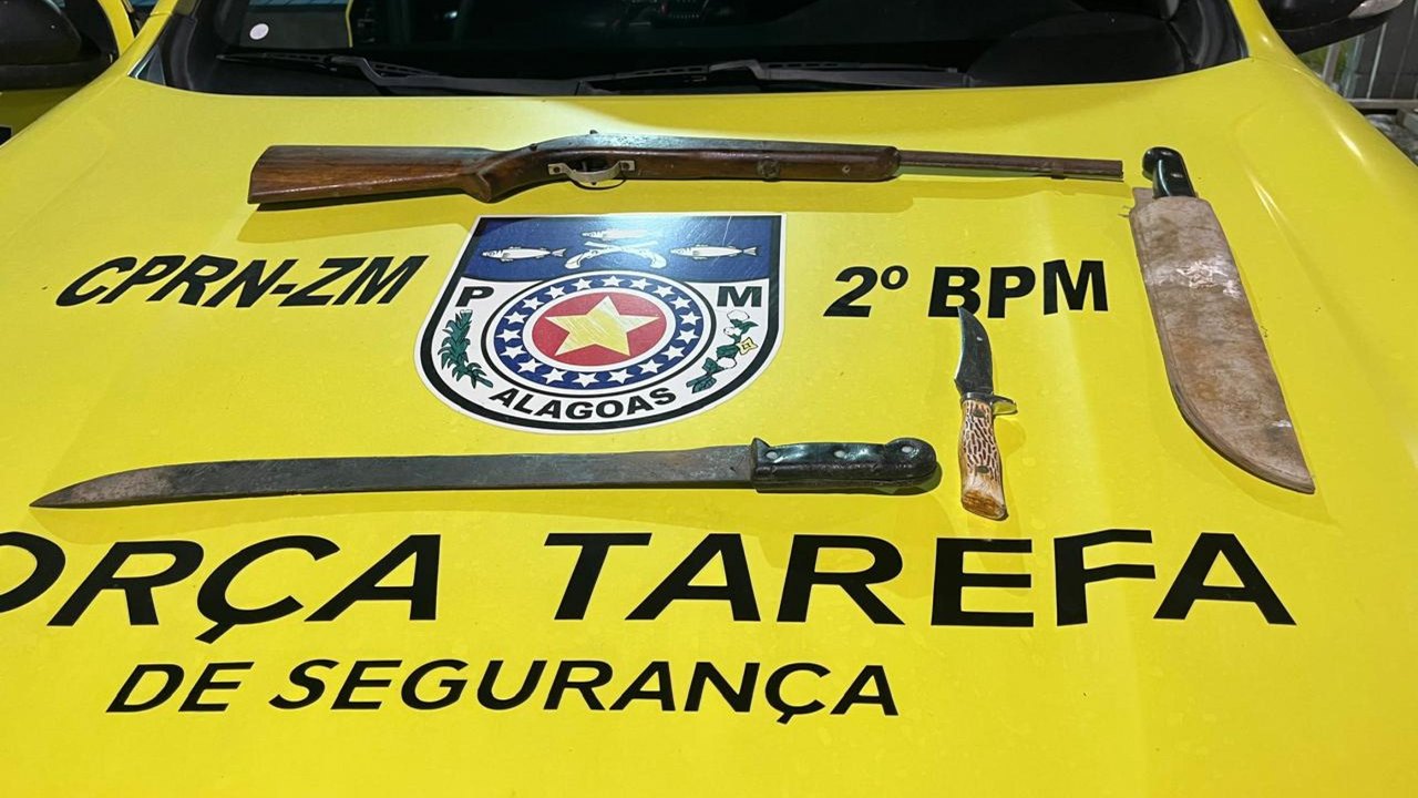 PM apreende armas e recupera veículo roubado em três municípios