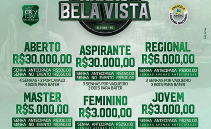 Evento acontece de  24 a 28 de setembro  e conta com chance la da ABVAQ