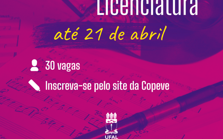 Ufal abre inscrições para ingresso no curso de licenciatura em Música