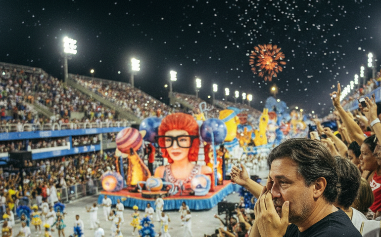 João Lee se emociona com homenagem da Mocidade a Rita Lee na Sapucaí: 'Sei que você estava lá na Avenida com a gente, mãe'
