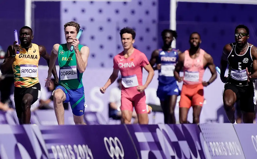Brasil fica fora da final do revezamento 4x100m no atletismo em Paris