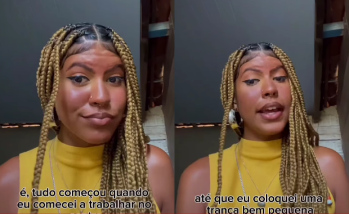 Gabriela relatou o caso no Instagram Gabriela relatou o caso no Instagram