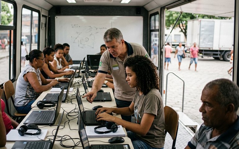 Carreta Digital chega a Queimados com cursos gratuitos de tecnologia para a população