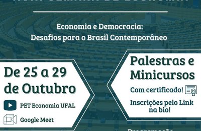 Semana de Economia da Ufal acontece em edição virtual nos 30 anos do PET