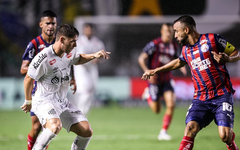 Santos busca virada mas cede empate no fim para o Bahia e segue sem vencer no Brasileiro