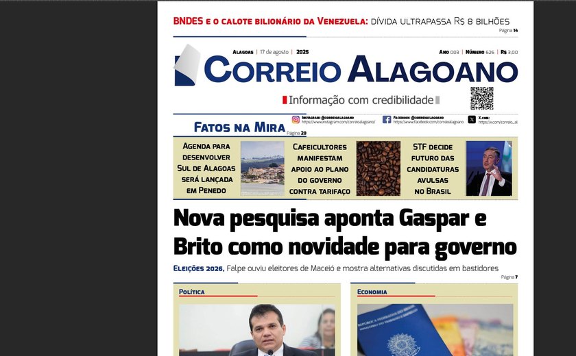 Nova pesquisa aponta Gaspar e Brito como novidade para governo