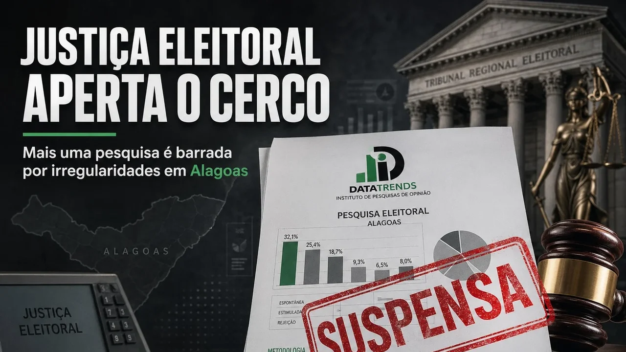 Justiça Eleitoral aperta o cerco e derruba mais uma pesquisa com irregularidades em Alagoas