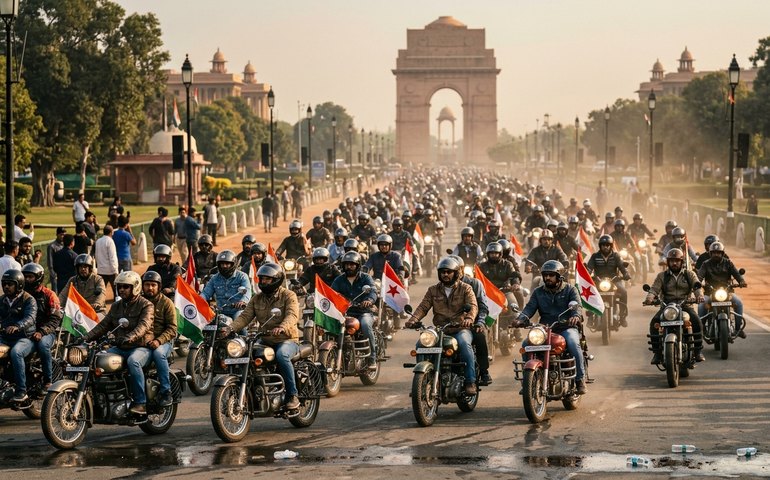 Capital indiana recebe marcha de motociclistas pelos 81 anos da vitória sobre o nazismo