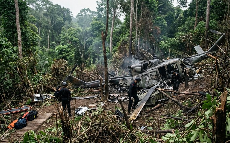 Queda de helicóptero deixa oito mortos na Indonésia