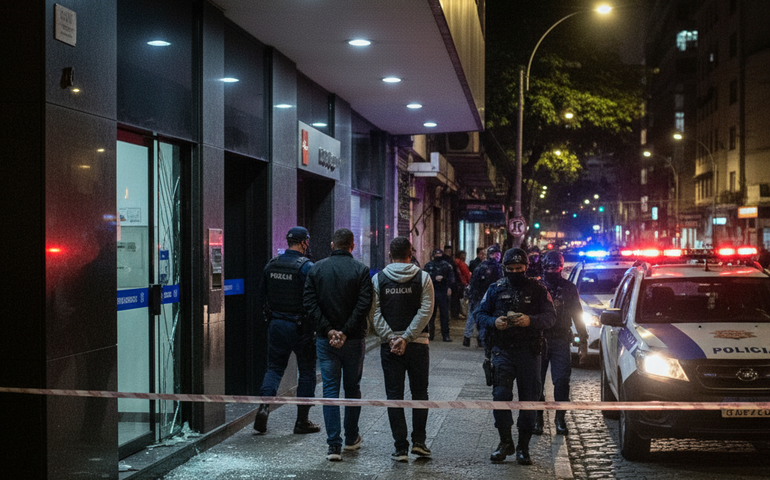 Ladrões são presos durante tentativa de roubo a banco no centro de São Paulo