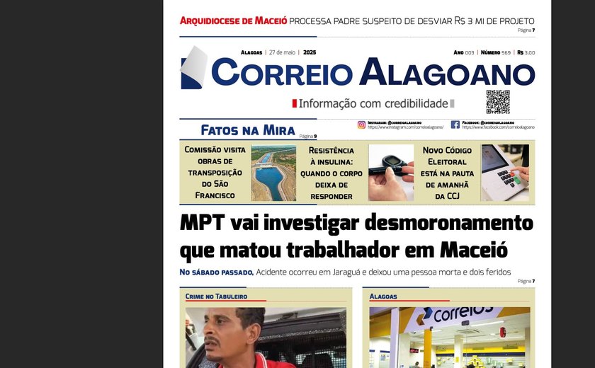 MPT vai investigar desmoronamento que matou trabalhador em Maceió